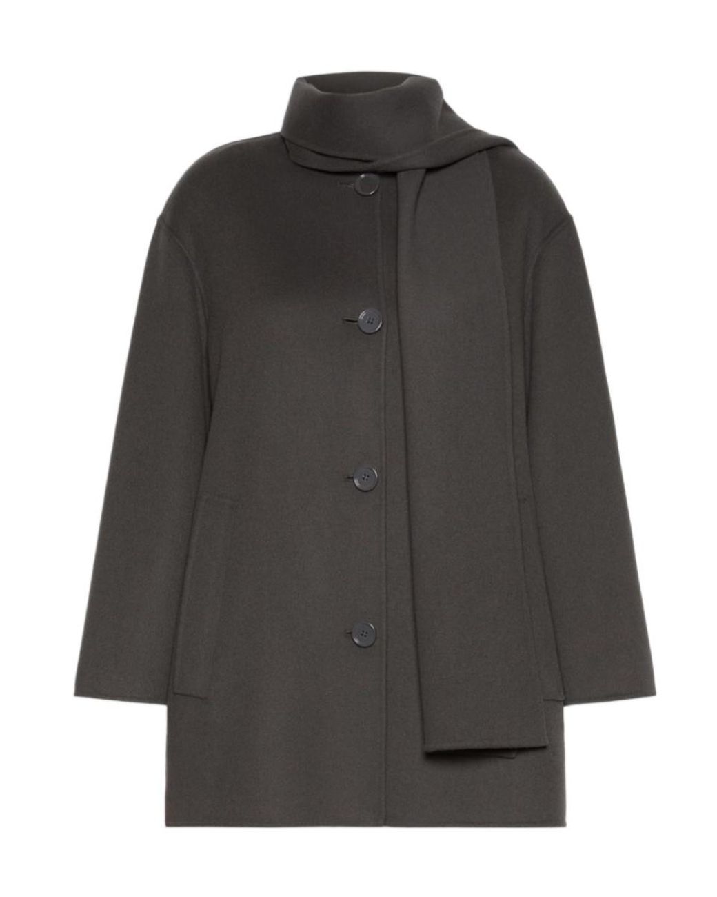 Max Mara Gray 'S Scarf Detailed Single Breasted Coat