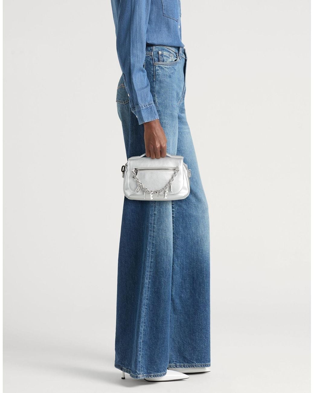 DIESEL Gray Plain Colour Handbag