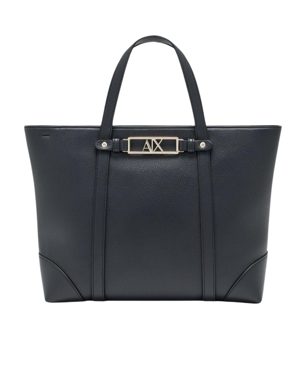 ARMANI EXCHANGE Black Logo-Detail Tote Bag