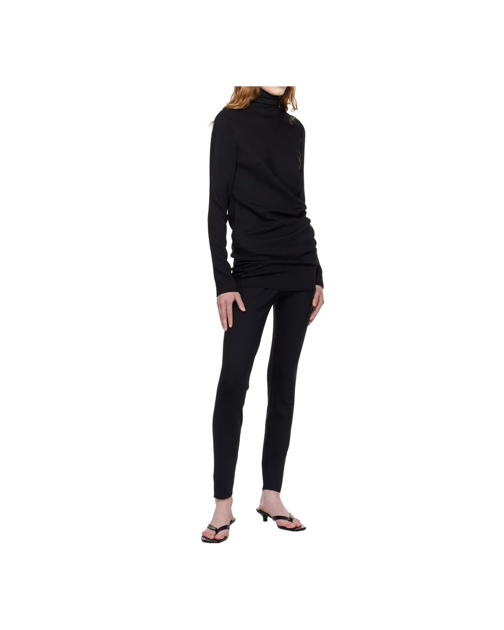 Totême Black High-Neck Twist Blouse