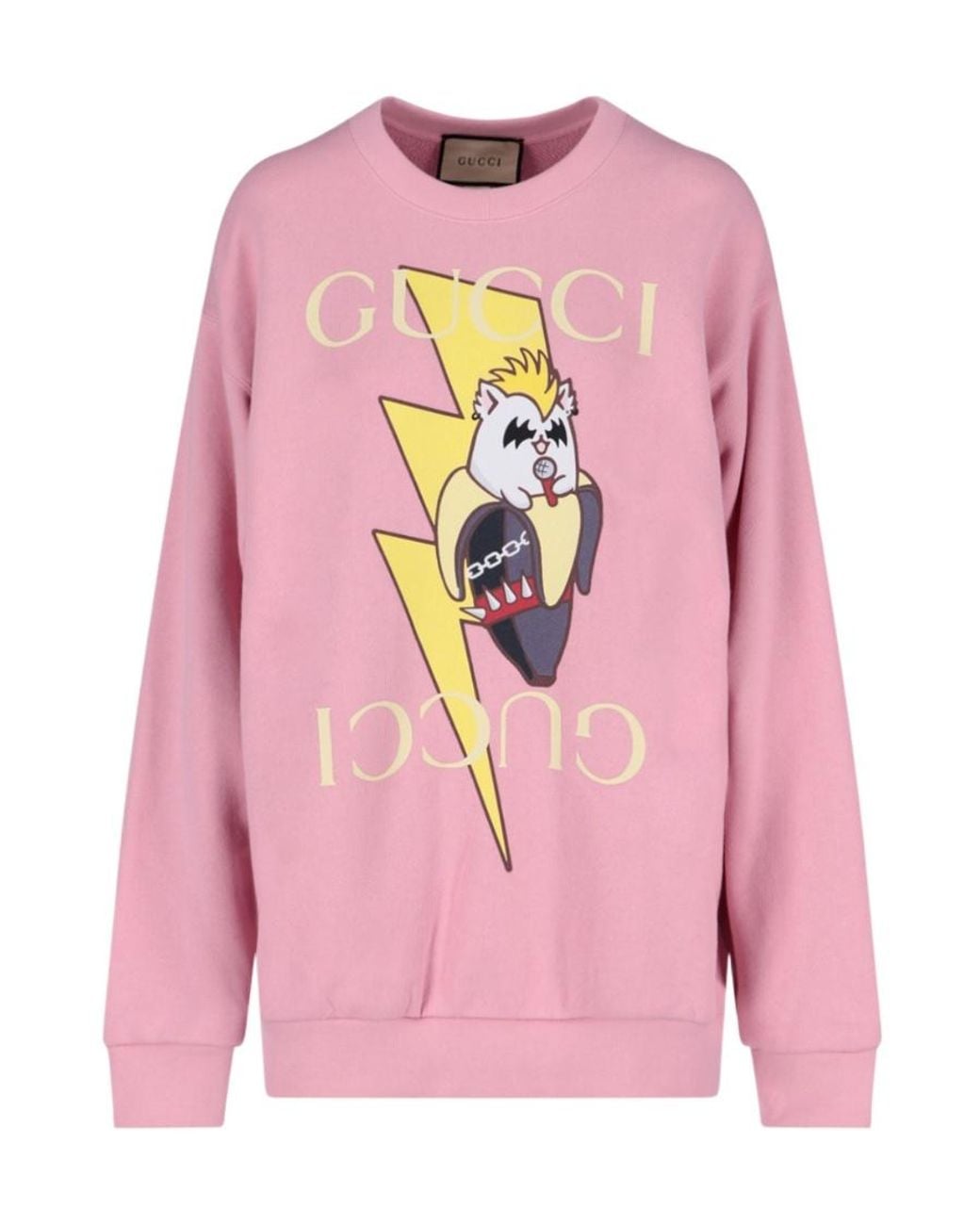 Gucci Pink Print Crew Neck Sweatshirt