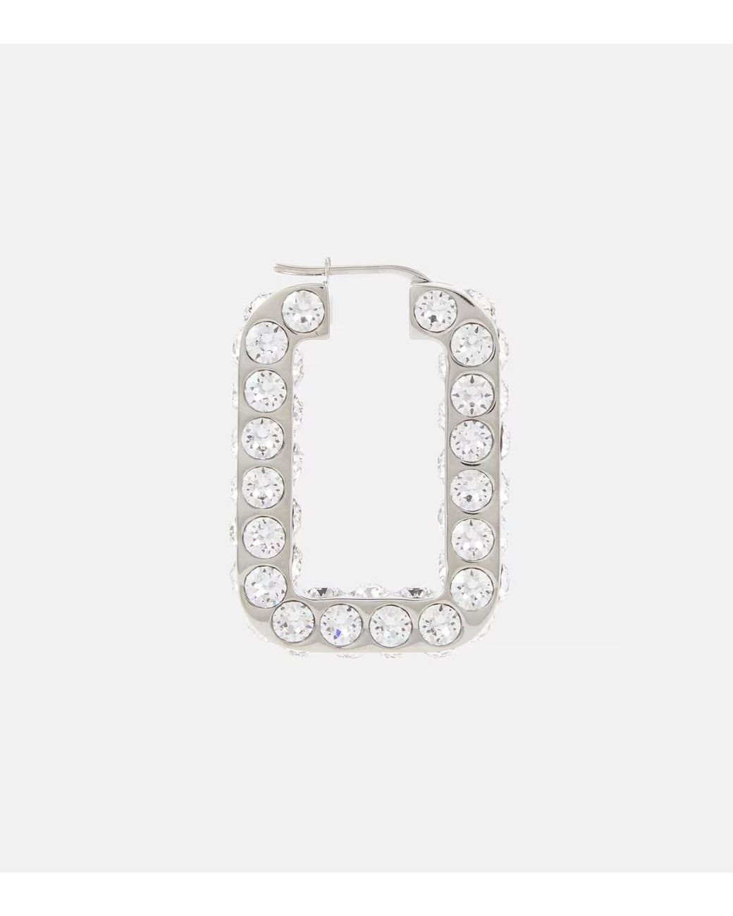 AMINA MUADDI White Charlotte Embellished Hoop Earrings