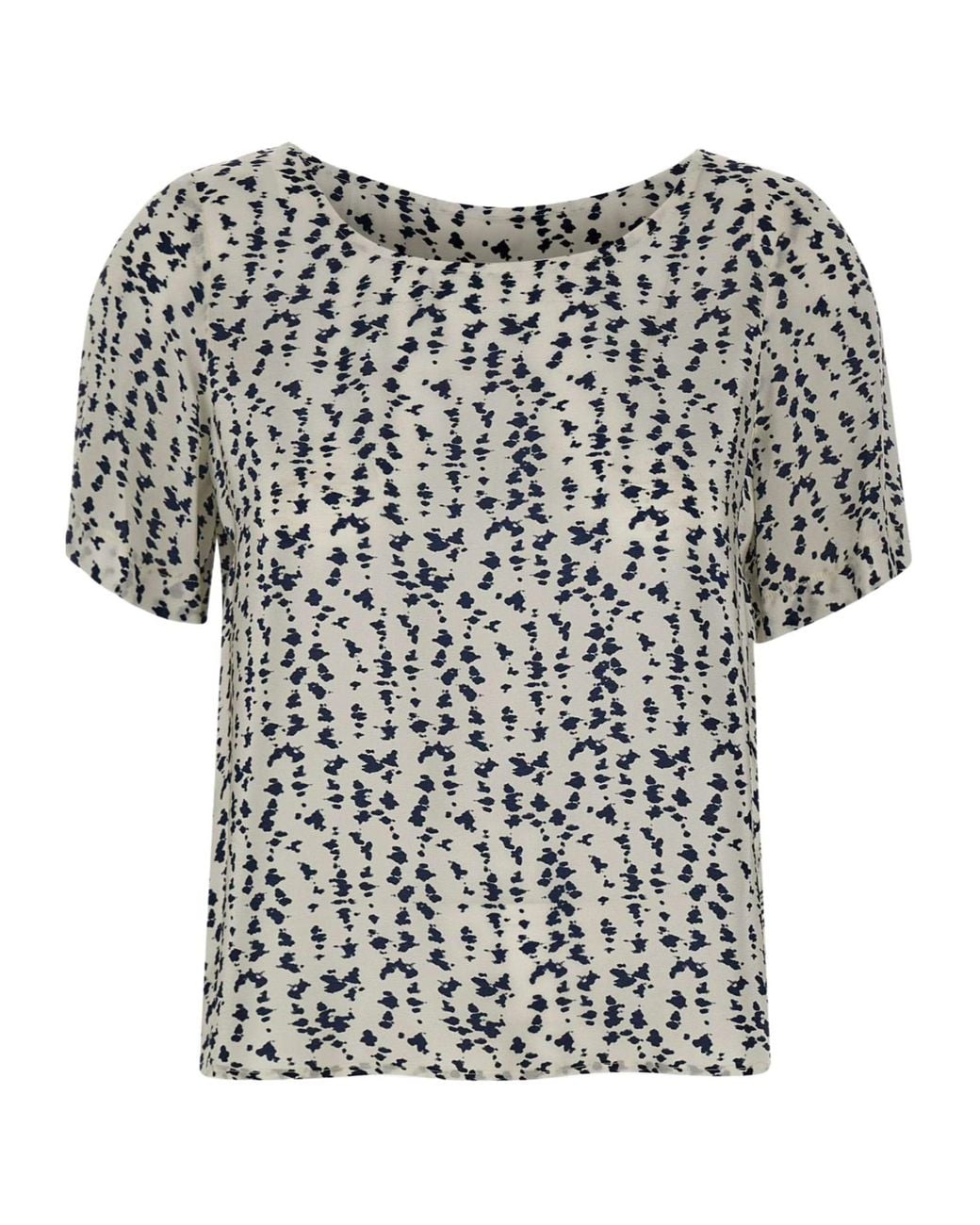Kaos Black Printed Short-Sleeve Top