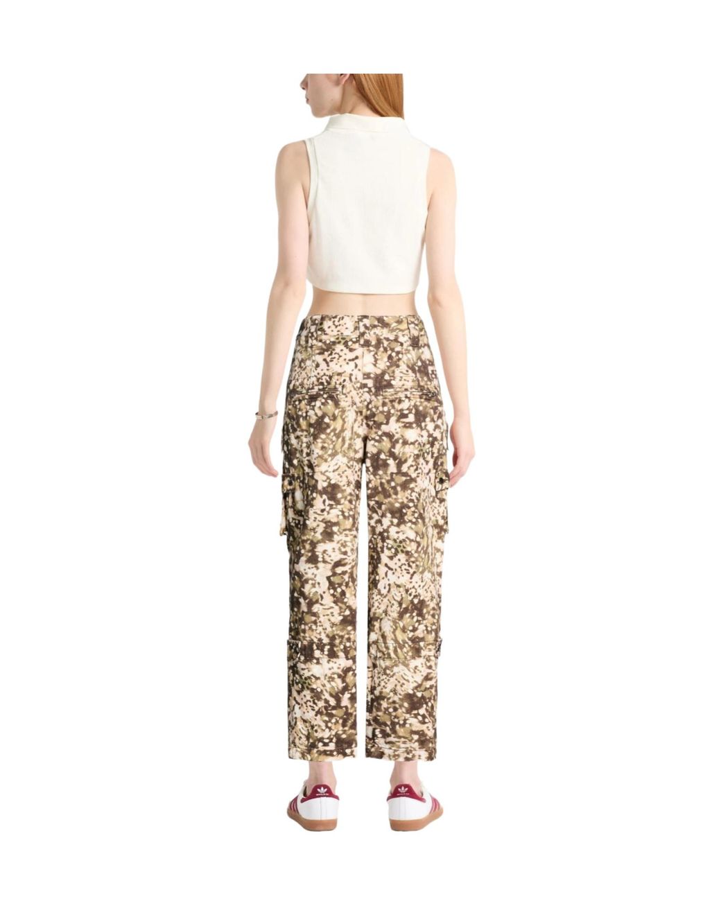 Isabel Marant Natural Camouflage-Print Straight Cargo Pants