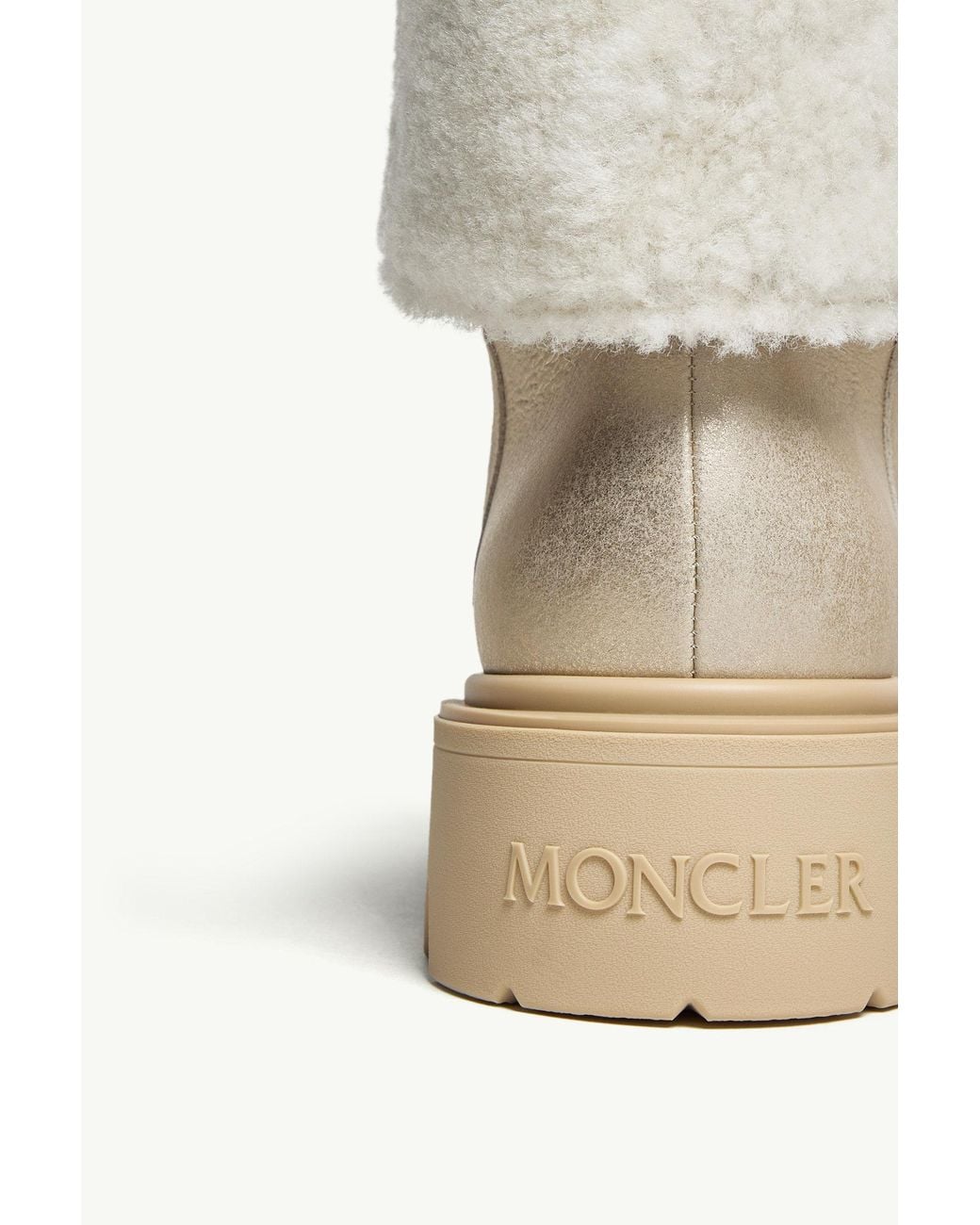 Moncler Natural Aurea Round-Toe Boots