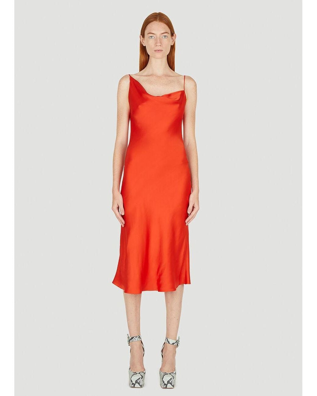 Stella McCartney Red Low-Back Slip Dress