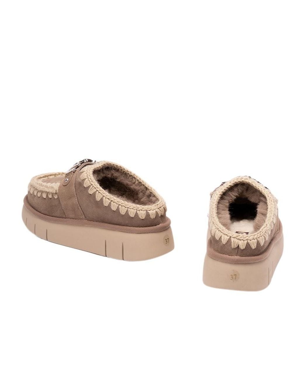Mou Brown Bounce Logo Lettering Clogs