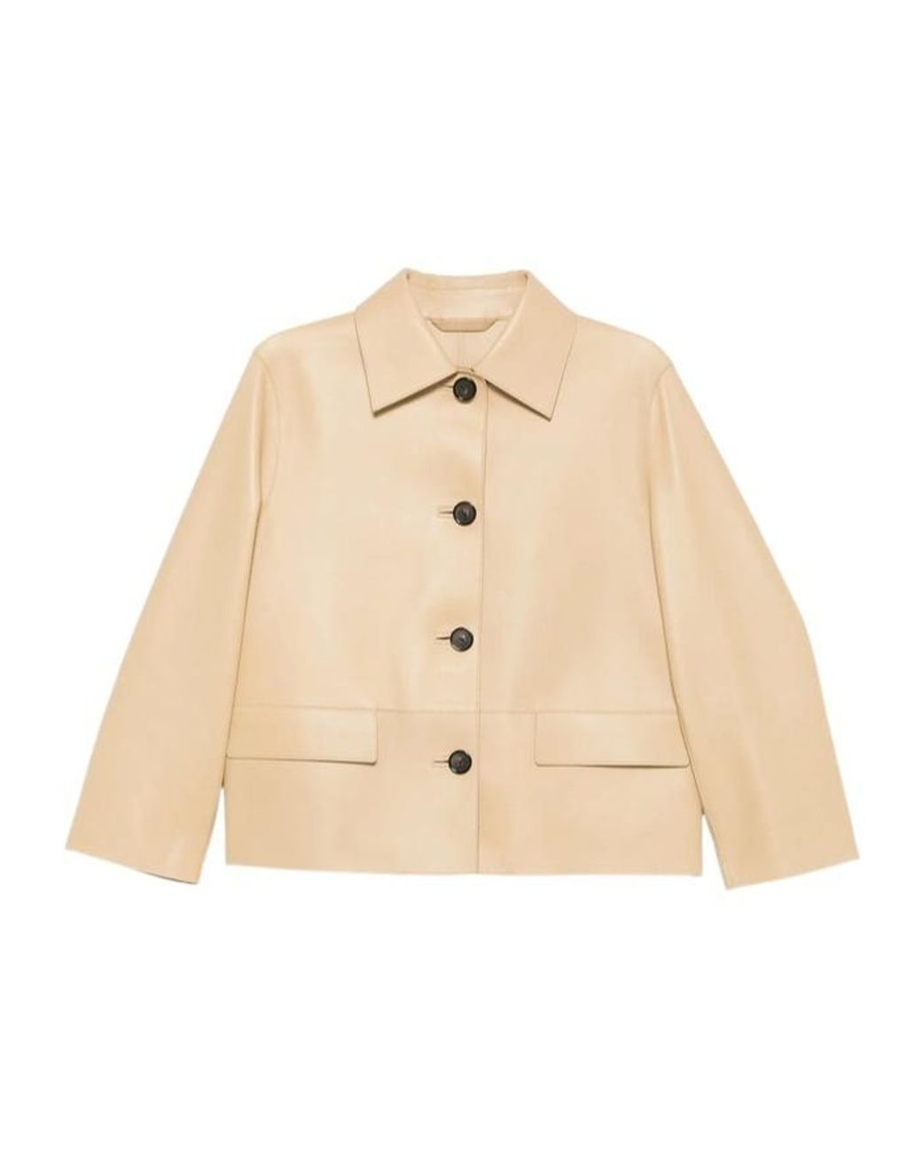 Totême Natural Totême Oversized Buttoned Leather Coat
