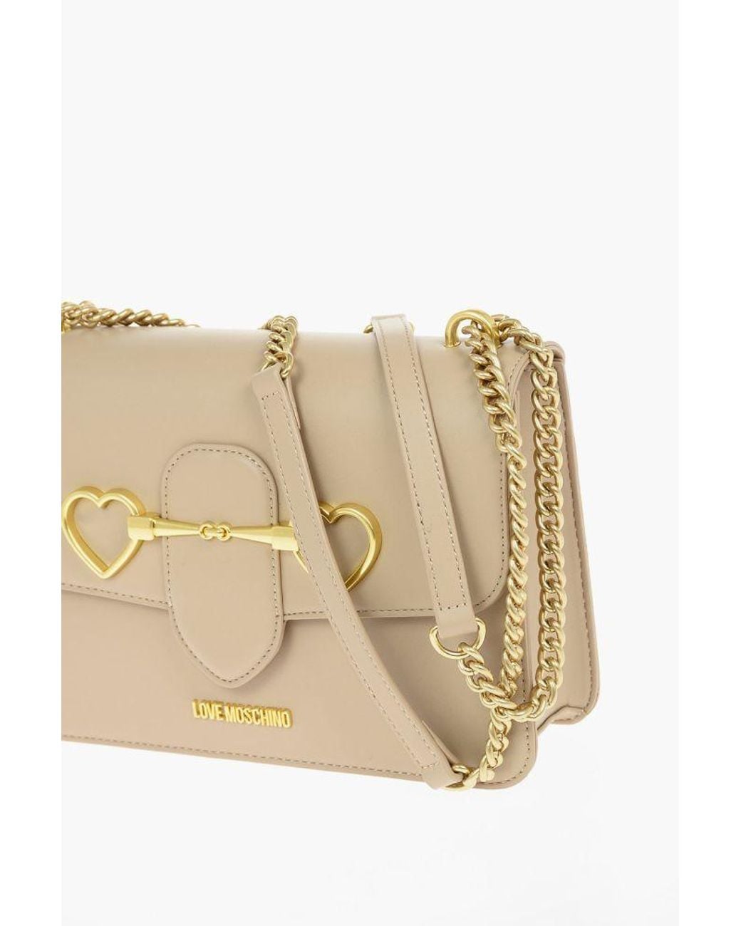 Moschino Natural Horsebit-Detail Shoulder Bag