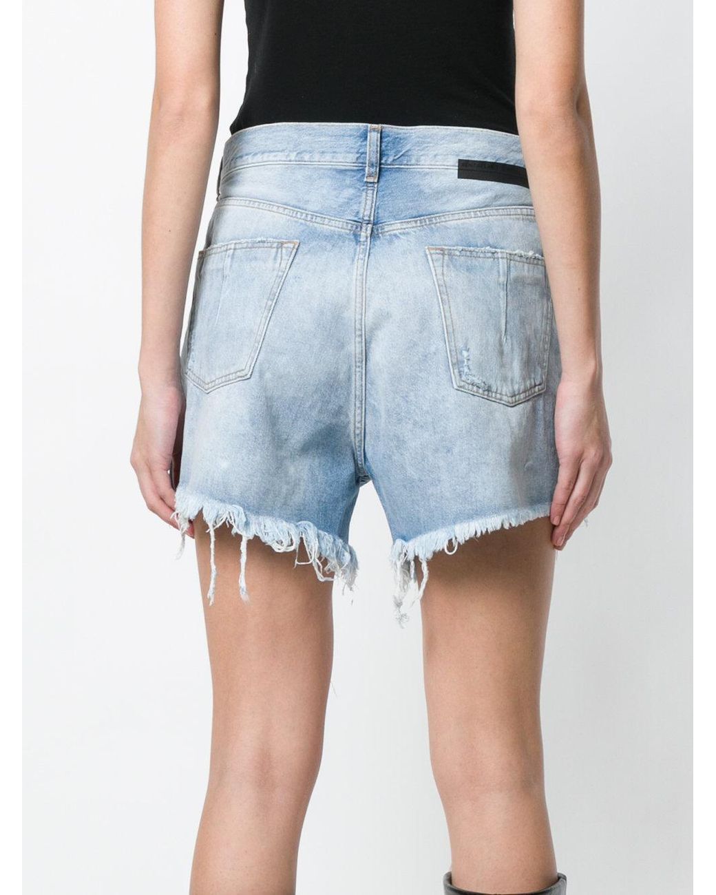 Unravel Project Blue Imitation Old Denim Shorts