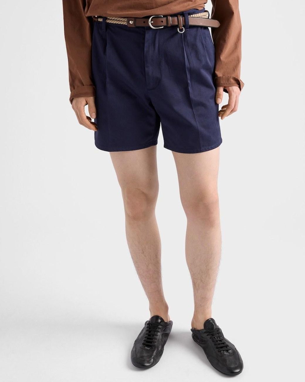 Prada Blue Cotton Bermudas for men