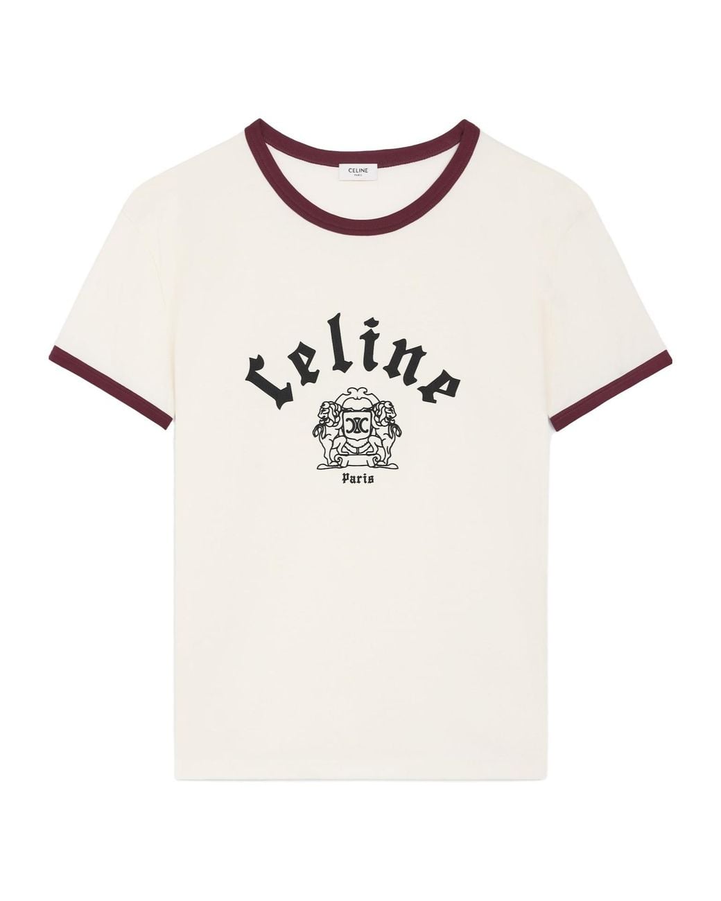 Celine Blason Regular T-Shirt in White for Men | Lyst