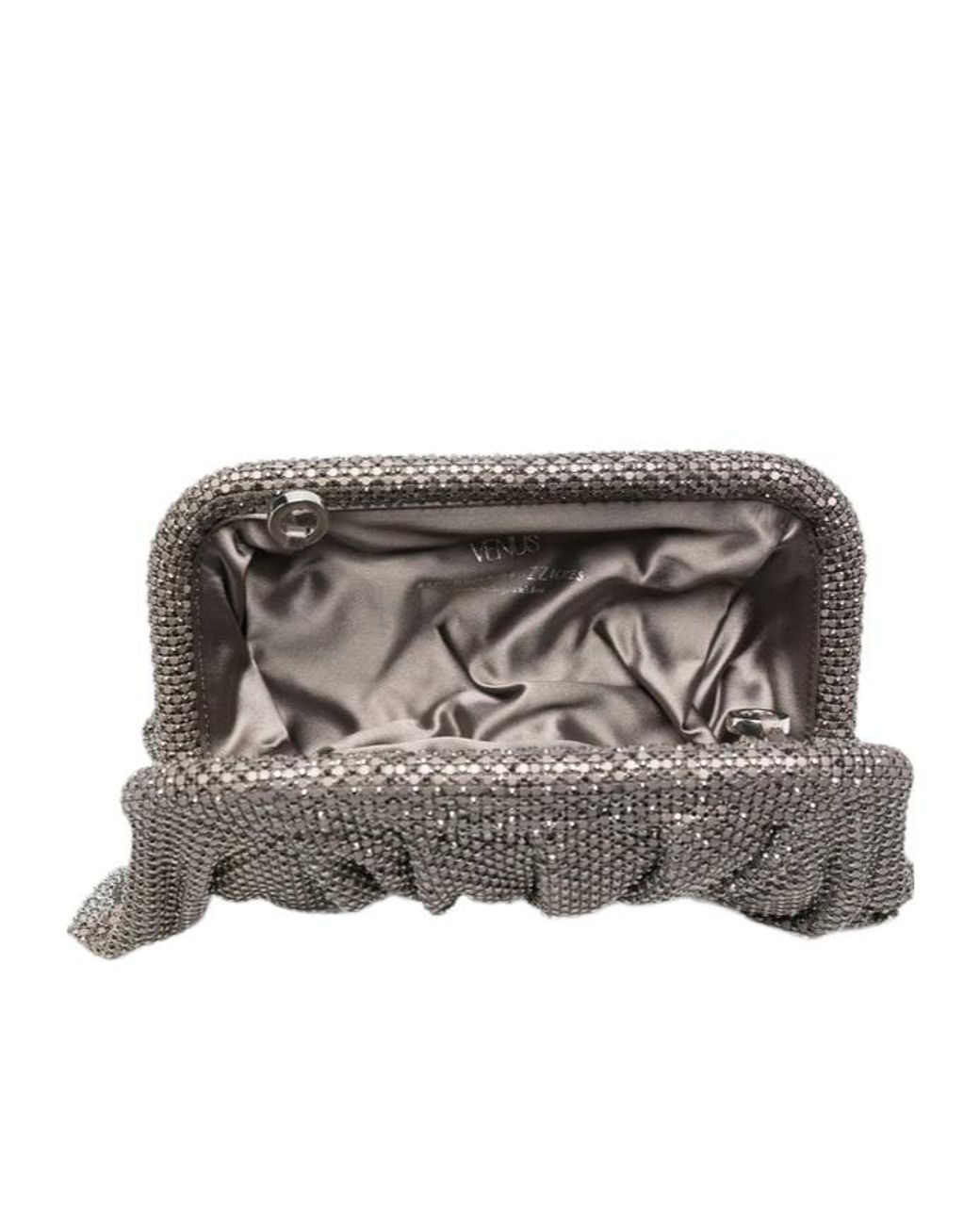 Benedetta Bruzziches Gray Draped Clutch