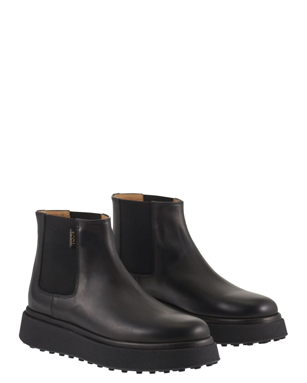 Tod's Black Round Toe Chelsea Boots