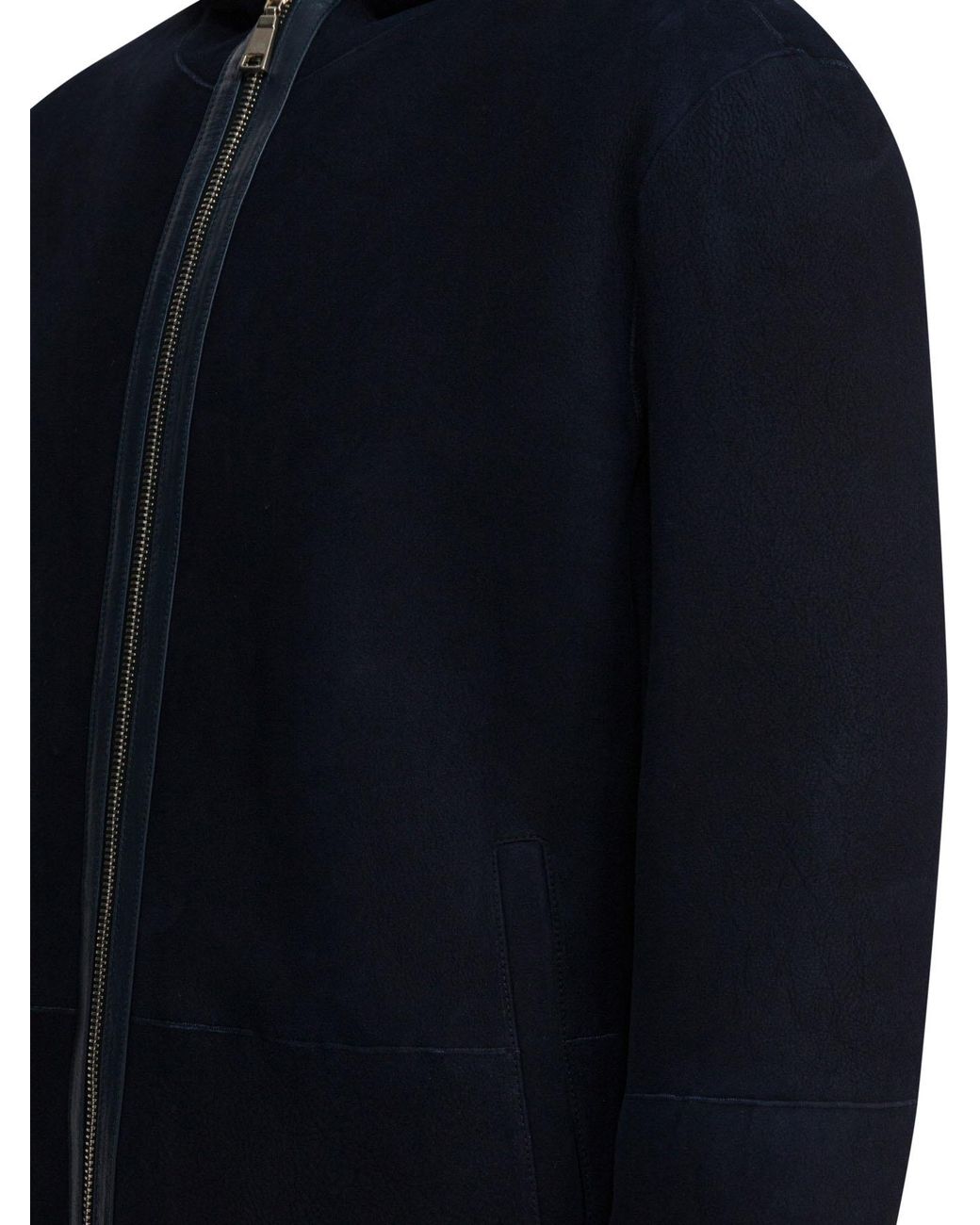 Tagliatore Blue Zip-Up Hooded Parka for men