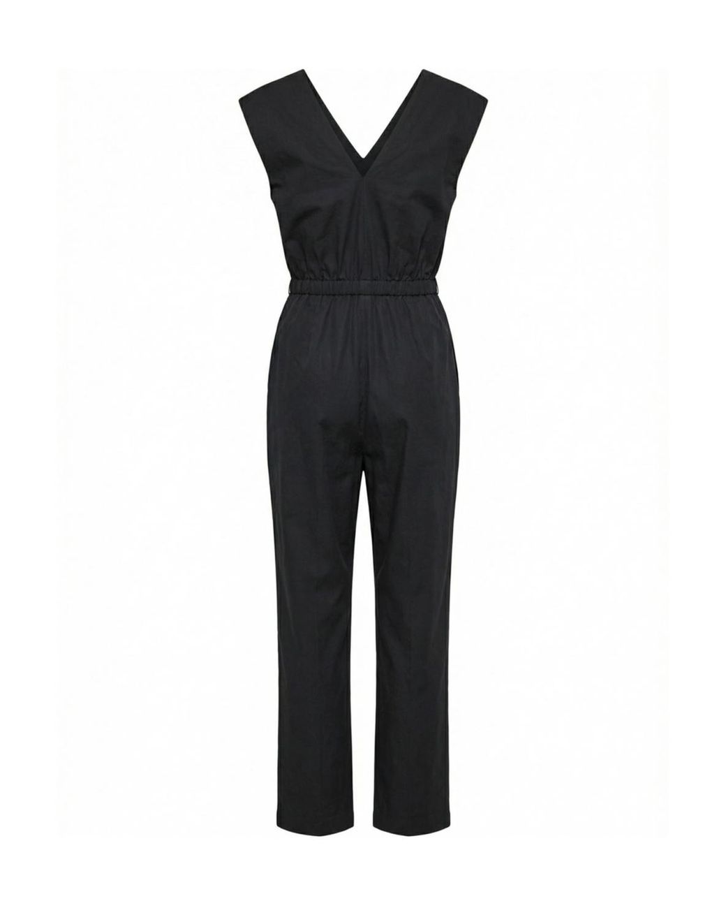 Patrizia Pepe Black Zip-Front Belted Jumpsuit