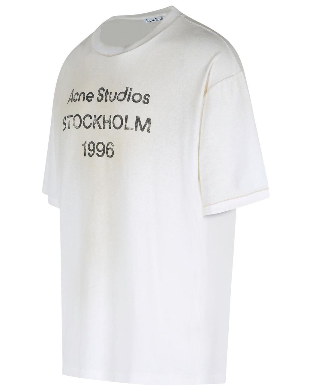 Acne White Stockholm Logo T-Shirt for men