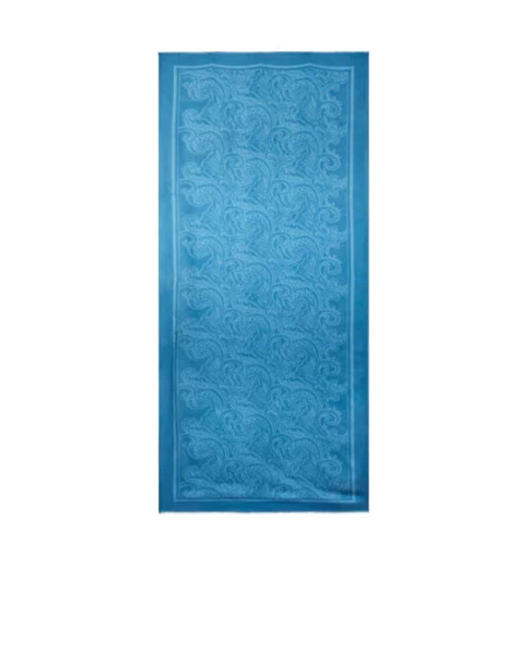 Etro Blue Paisley Cashmere-Blend Scarf for men