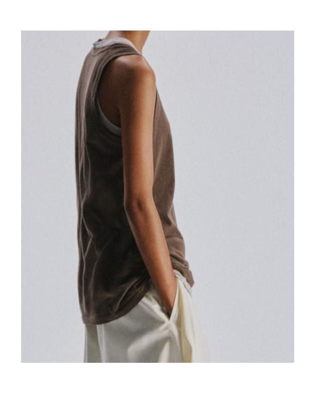 The Row Brown Crew-Neck Tank Top