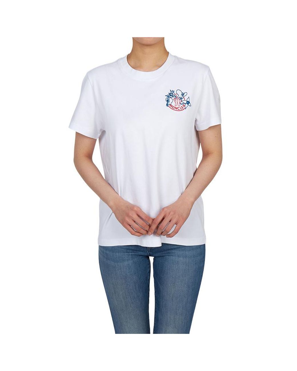 Moncler Blue Logo Print T-Shirt
