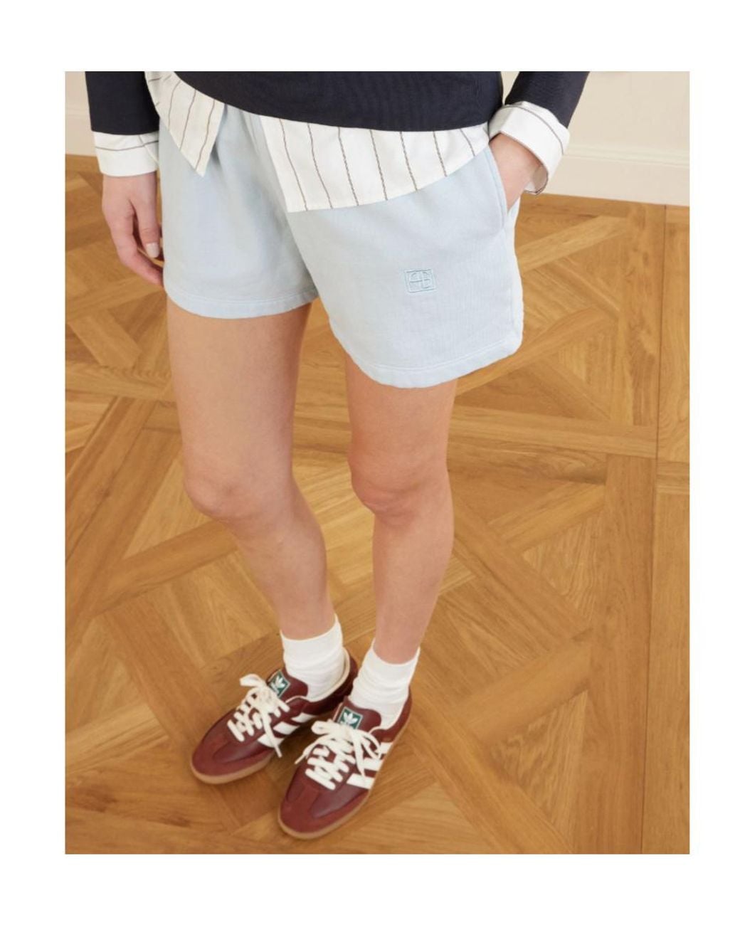 Anine Bing White Elastic Waist Shorts