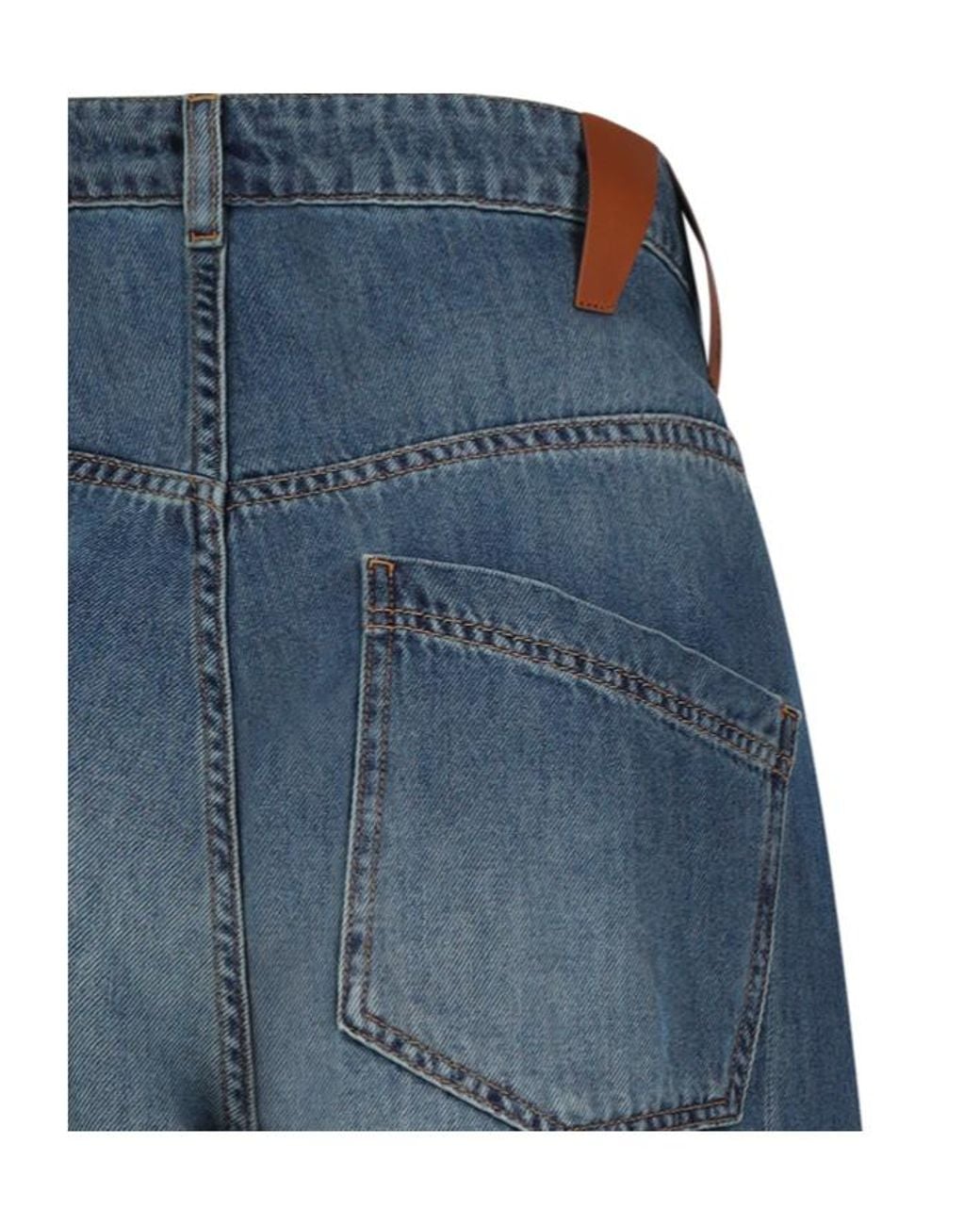 DARKPARK Blue Ines Draped Wide-Leg Jeans
