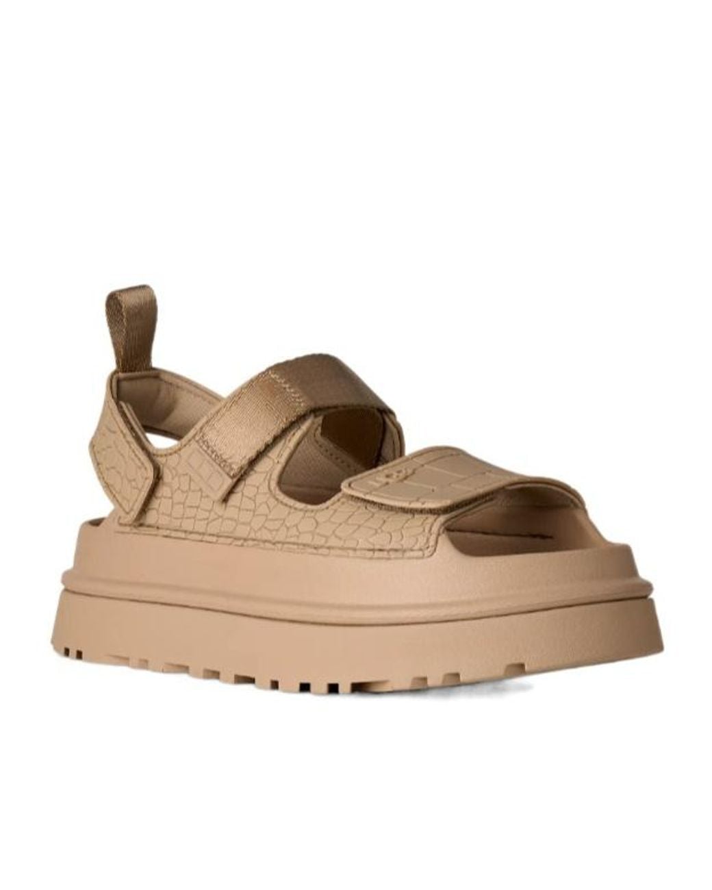 Ugg Brown Goldenglow Embossed Sandals