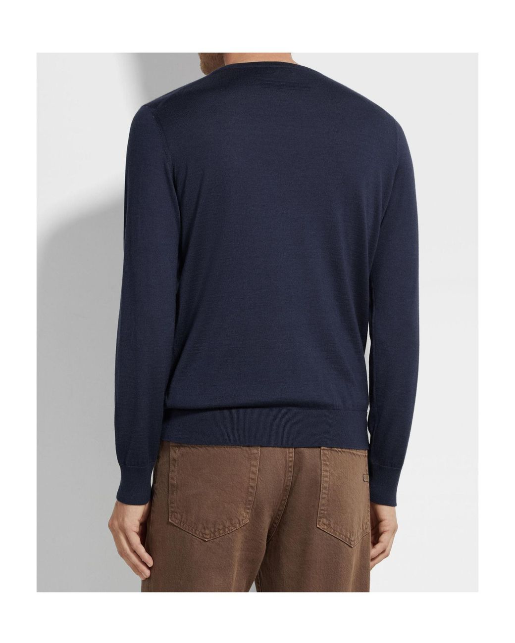 Zegna Blue Crew-Neck Sweater for men