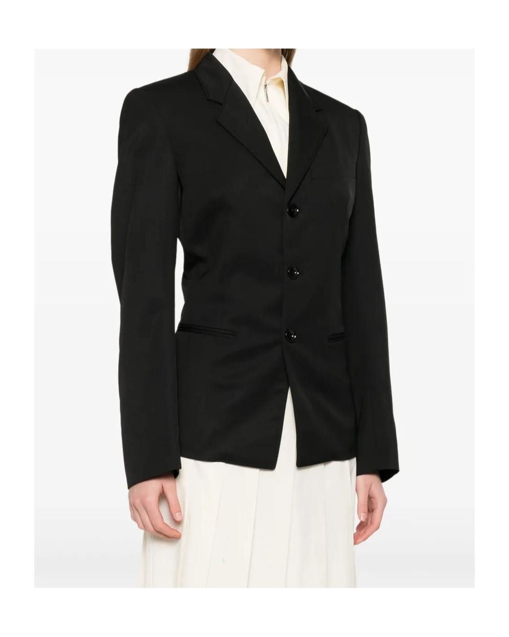 Lemaire Black Tailored Single-Breasted Blazer