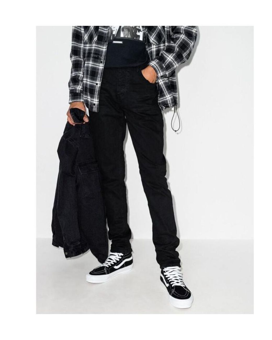 Purple Brand Black Belt-Loop Jeans for men
