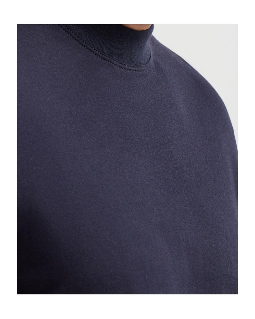 Brunello Cucinelli Blue Cotton High-Neck T-Shirt for men