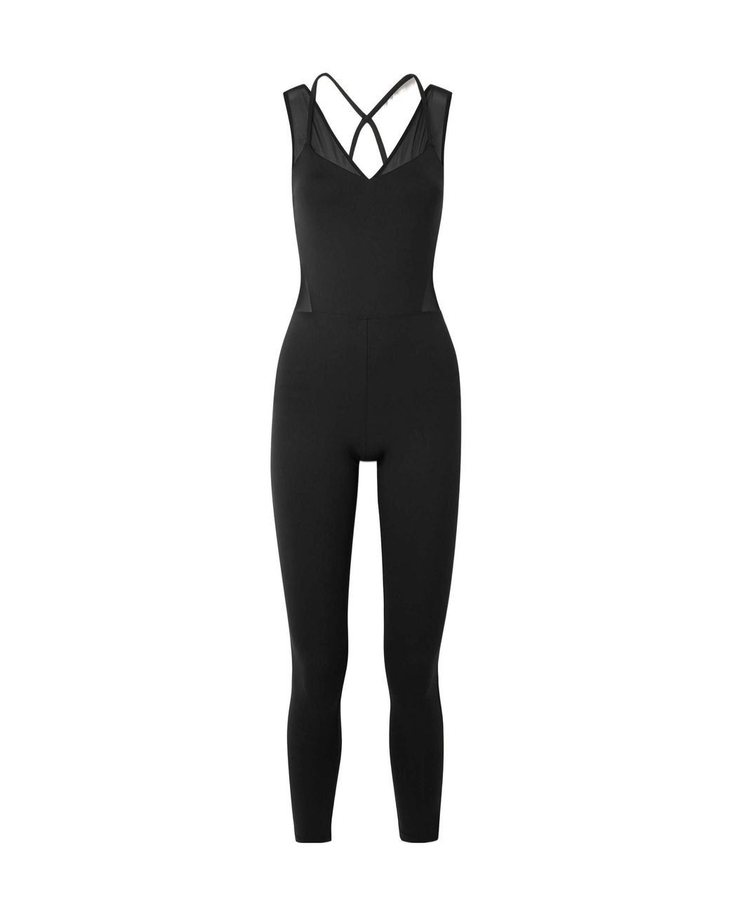 Eres Black Devi Tulle-Trimmed Stretch-Jersey Jumpsuit