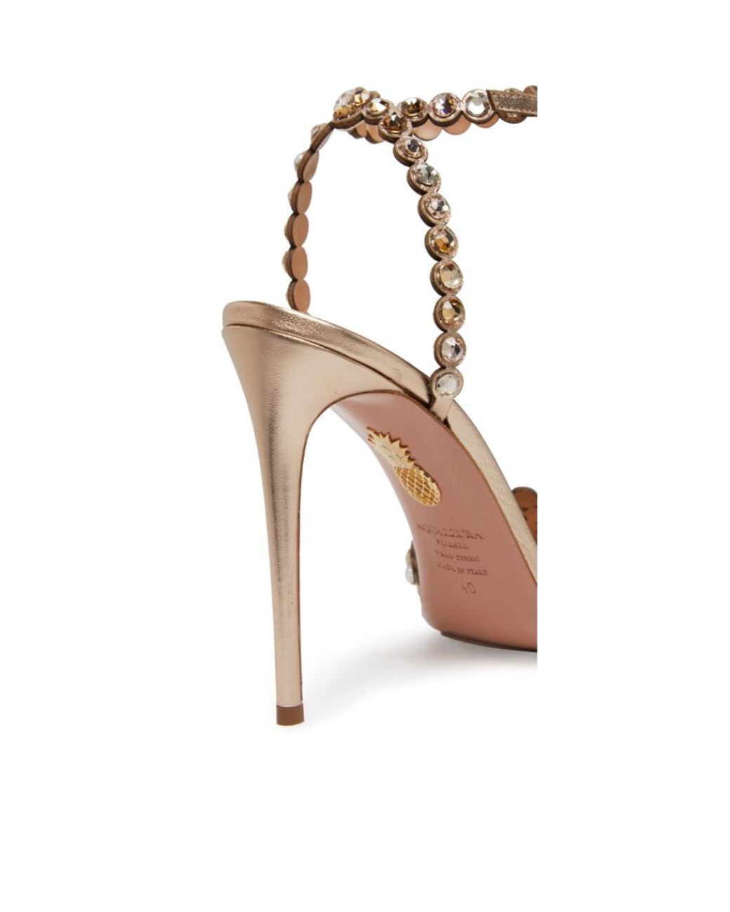Aquazzura Metallic Logo High-Heel Sandals