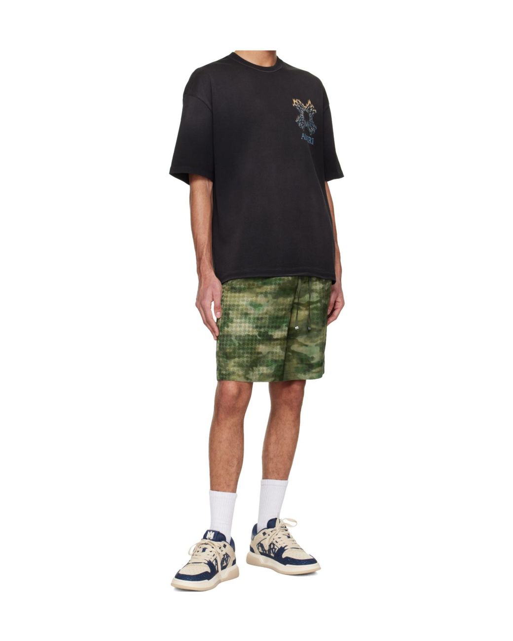 Amiri Green Ma Camouflage Shorts for men