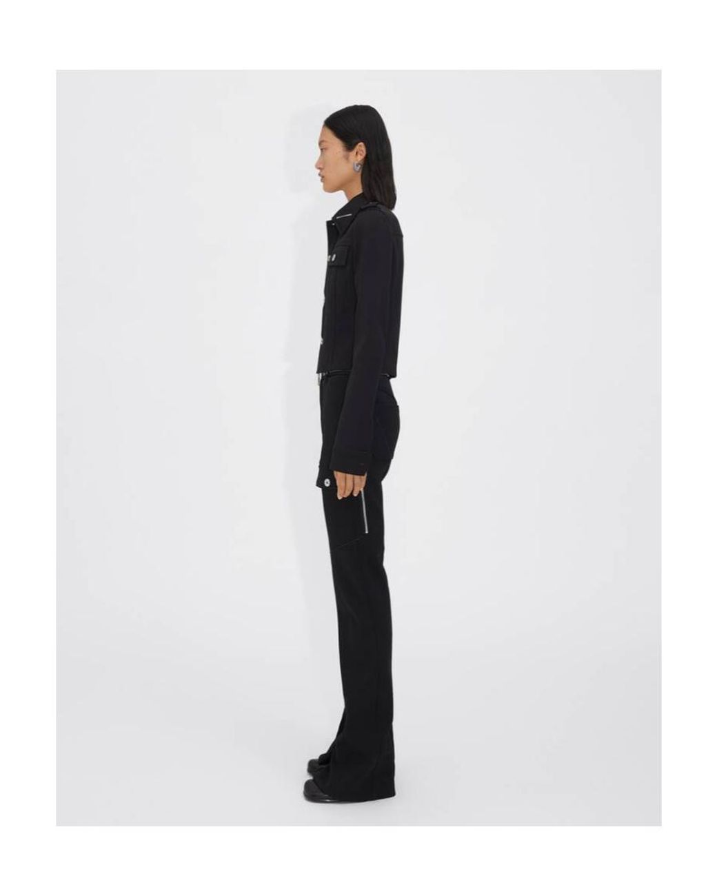 Bottega Veneta Black Slit-Hem Cargo Pants