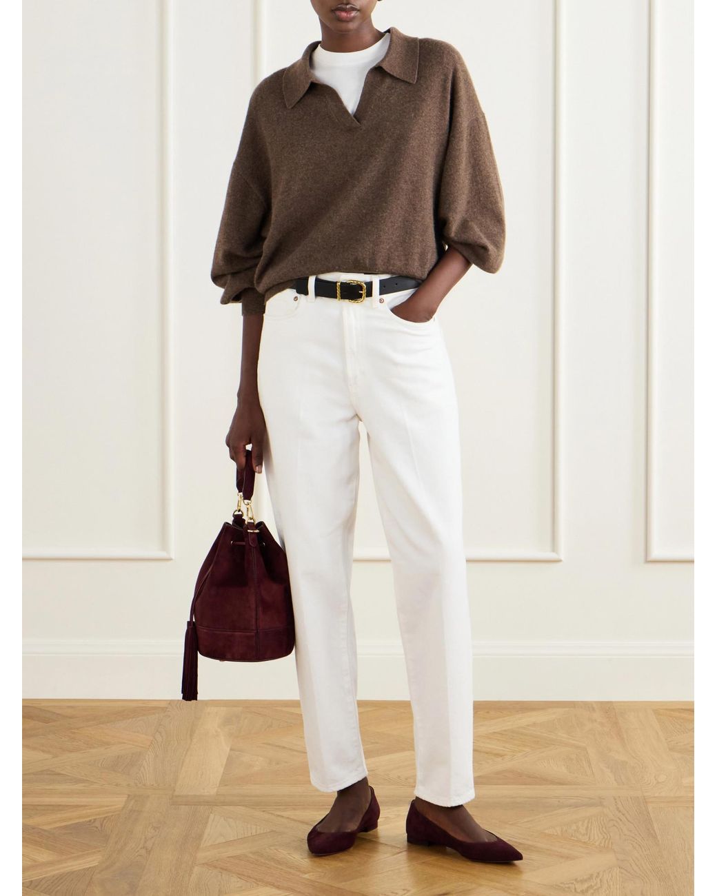Gianvito Rossi Brown Suede Ballet Flats