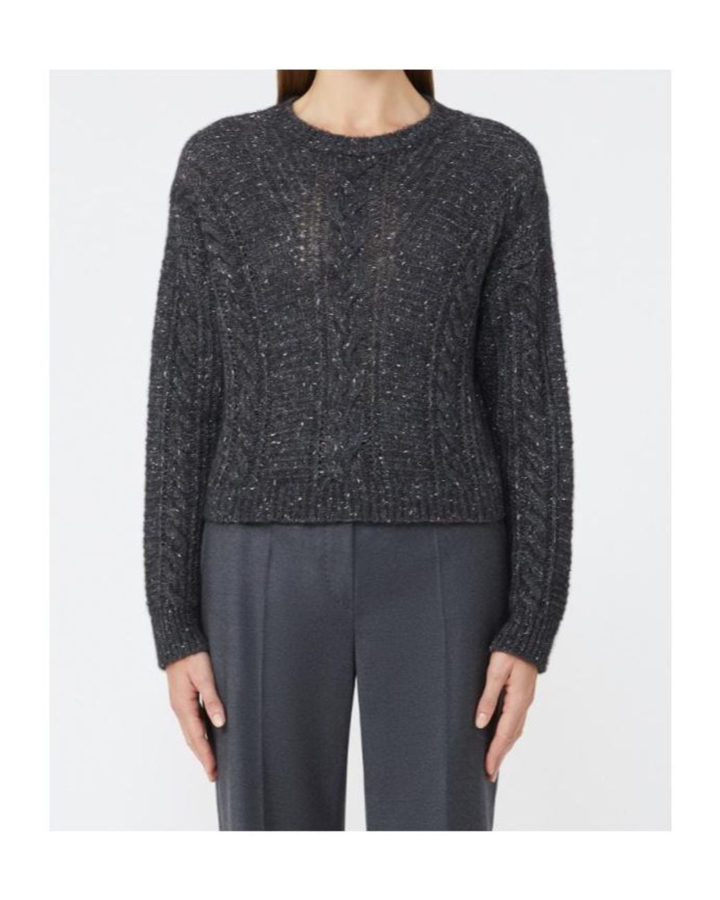 Max Mara Gray Studio Crasso Crewneck Ribbed Jumper