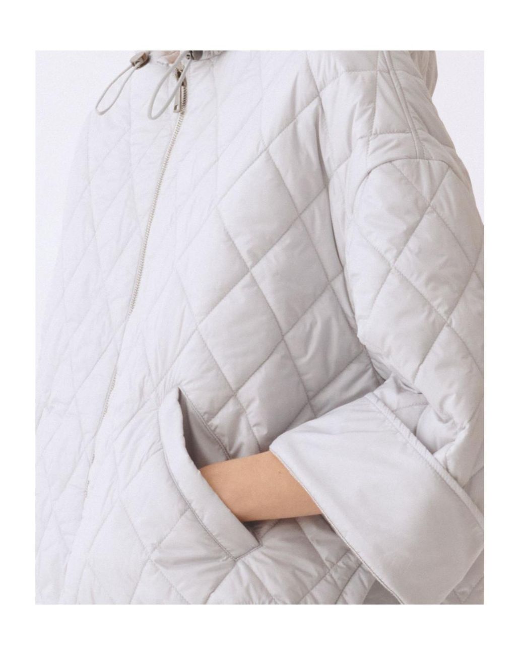 Fabiana Filippi Gray Quilted Hooded Jacket