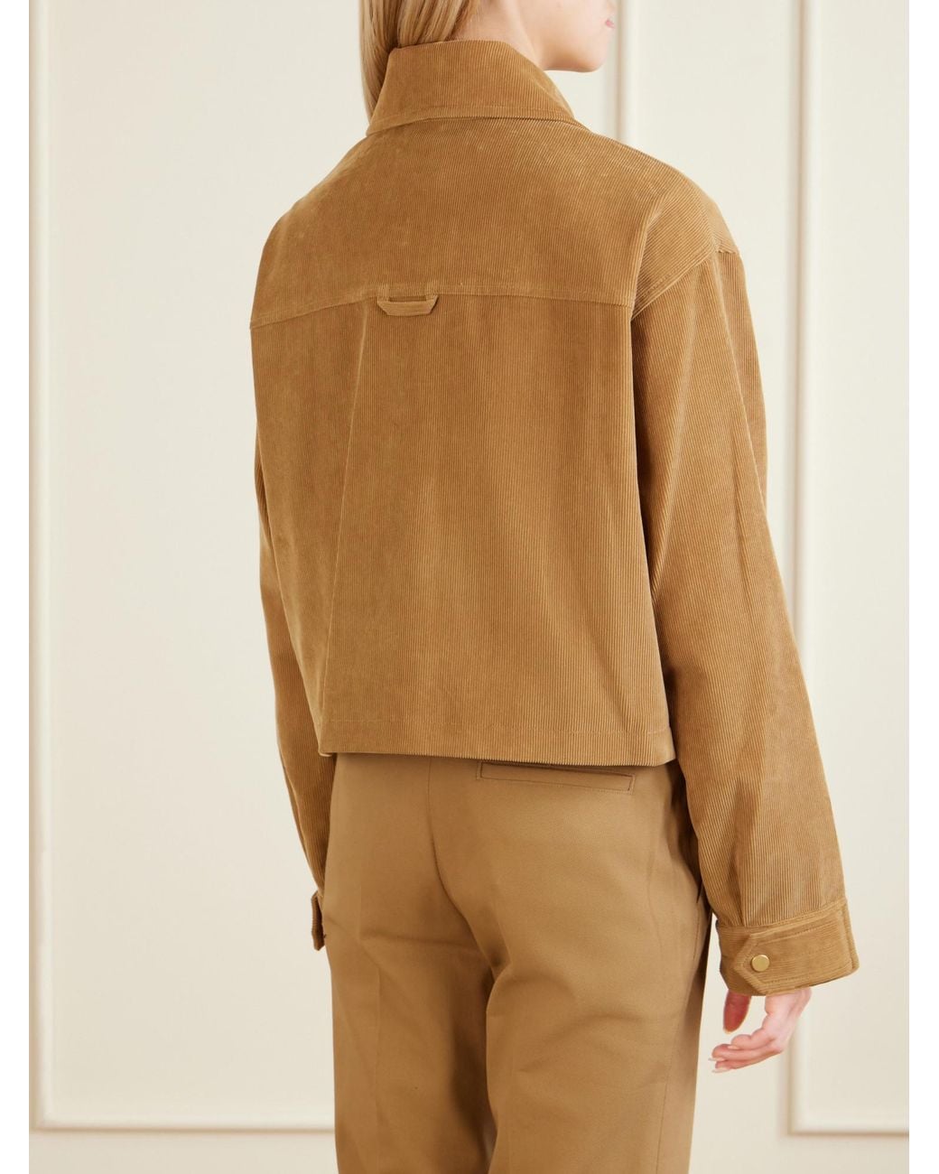 Maria McManus Brown Organic Cotton Ribbed Cropped Jacket