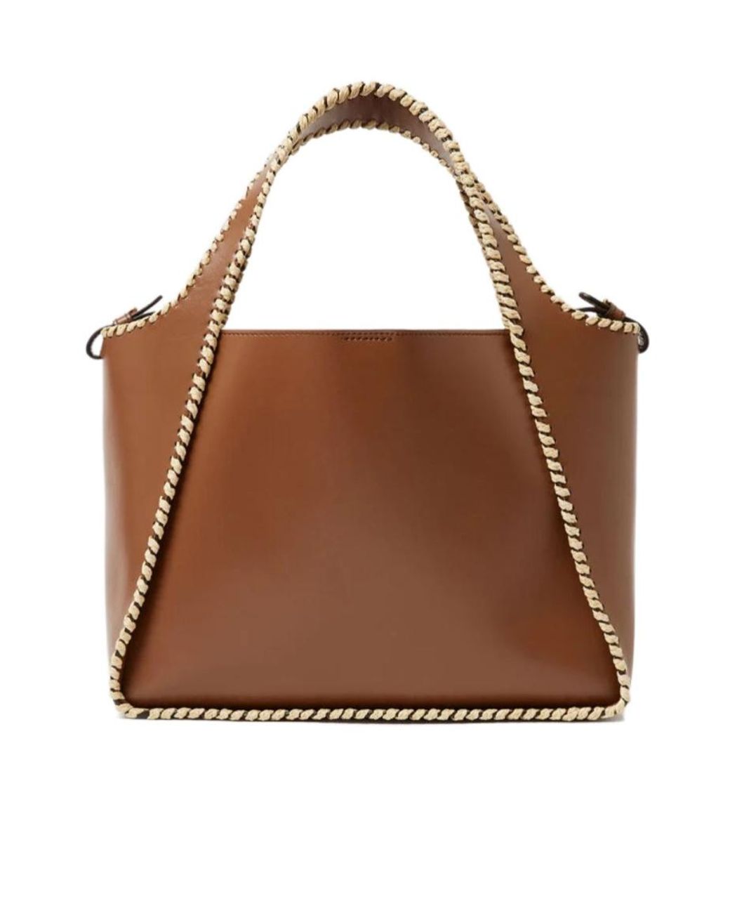 Stella McCartney Brown Tan Logo Crossbody Tote Bag