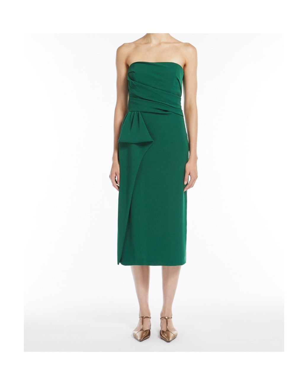 Max Mara Green Studio Acceso Strapless Midi Dress