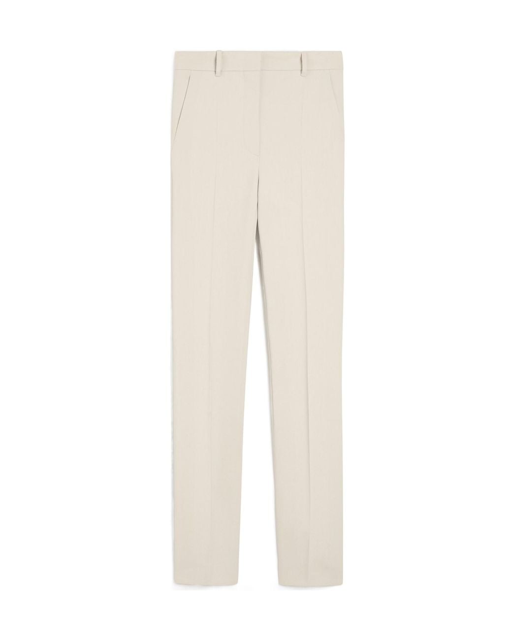 Sportmax White Fetta Pleated Straight Leg Pants