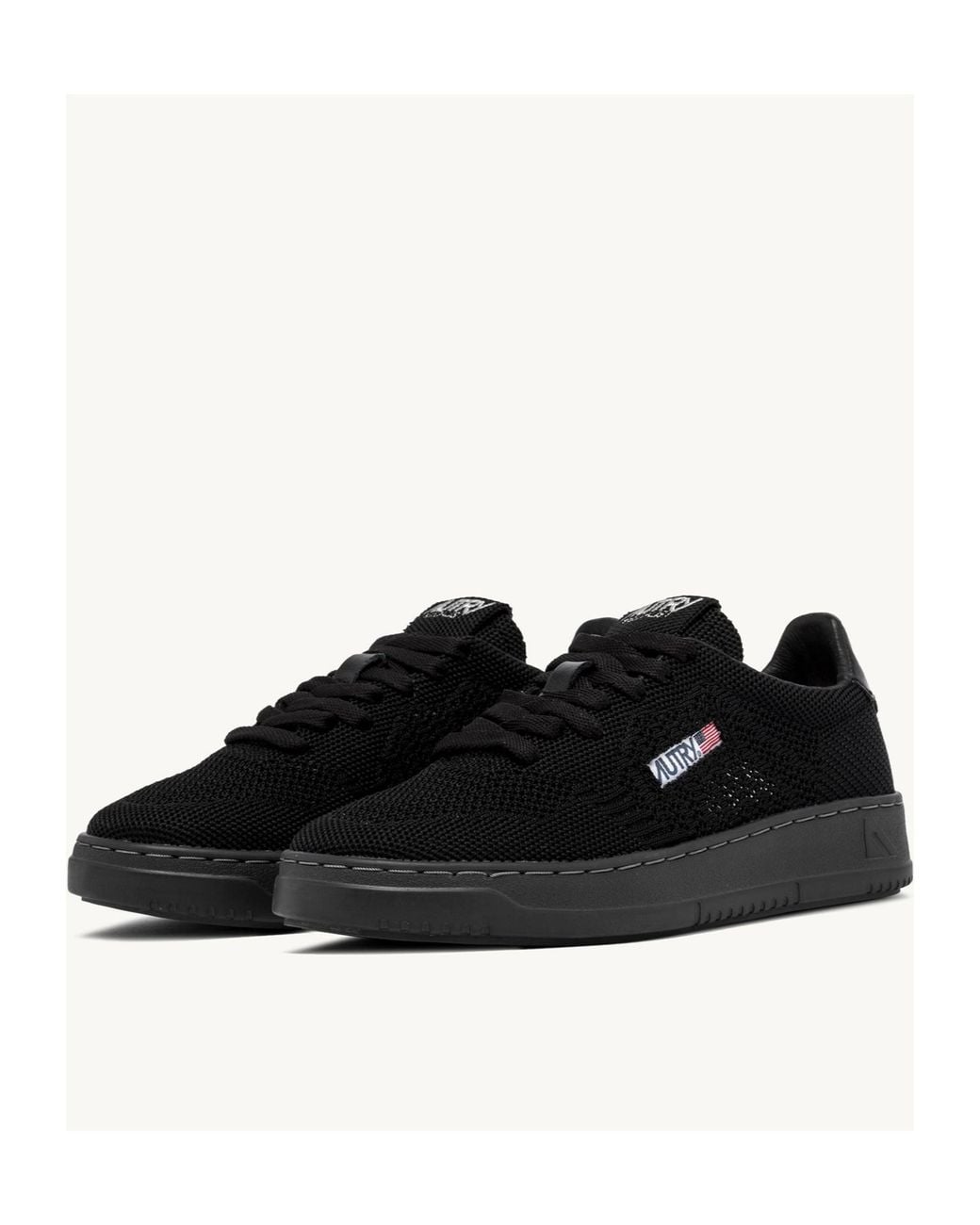 Autry Black Medalist Easeknit Low-Top Sneakers
