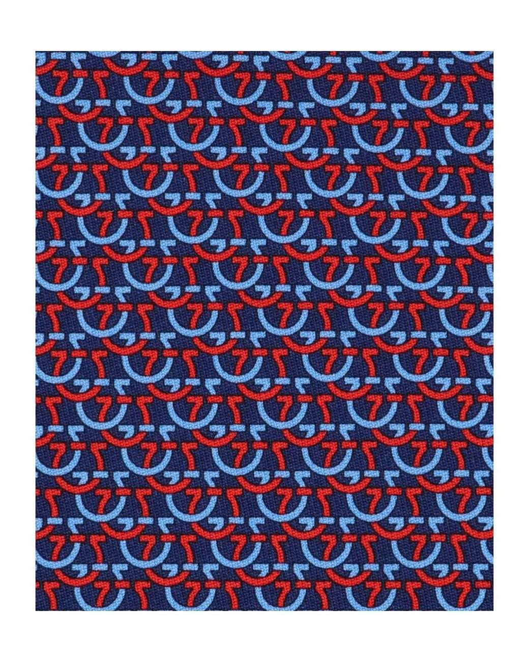 Ferragamo Purple Gancini Links Print Silk Tie for men