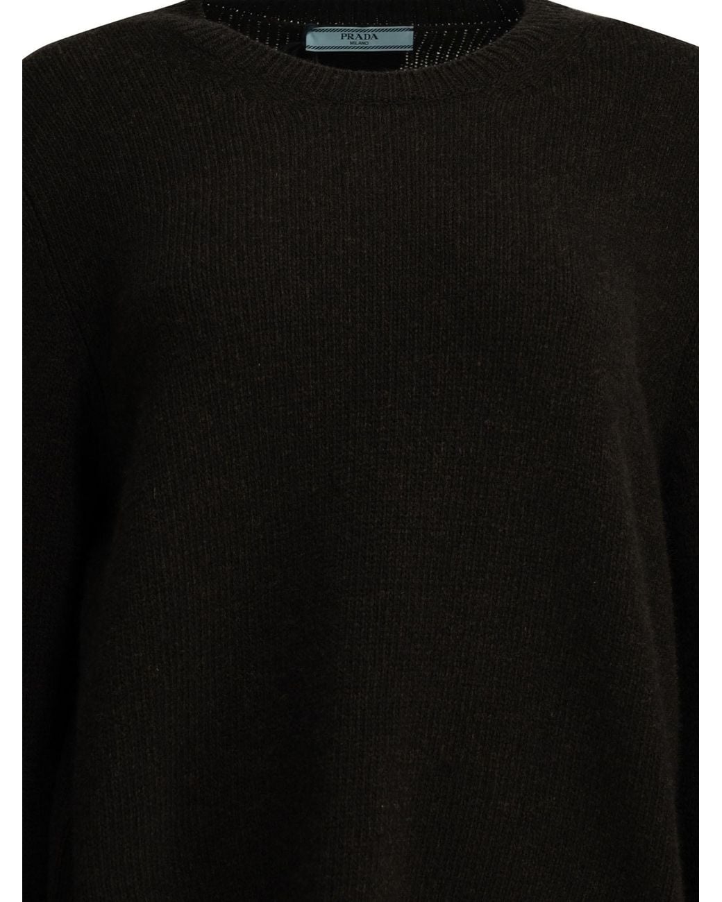 Prada Black Long-Sleeved Crewneck Knitted Jumper