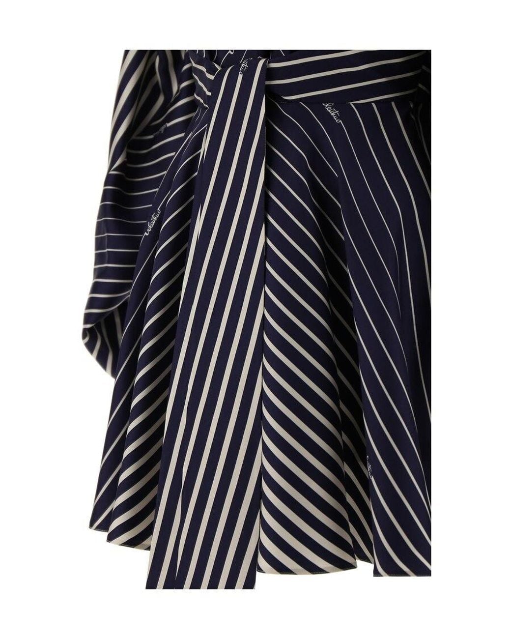 Valentino Blue Striped Lace Dress