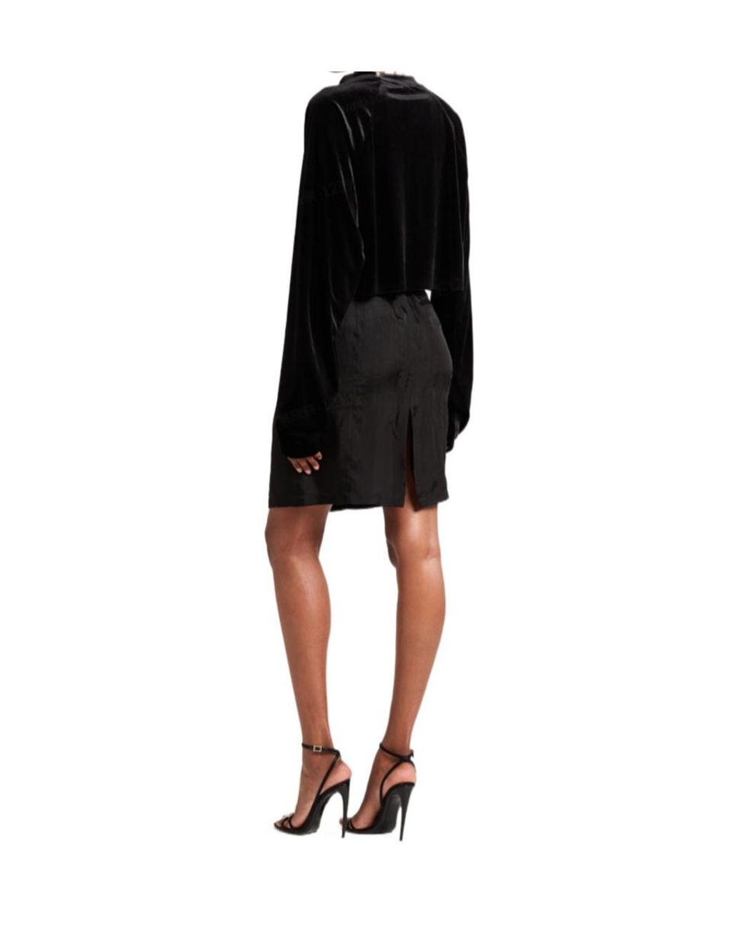 Saint Laurent Black Solid-Color A-Line Skirt