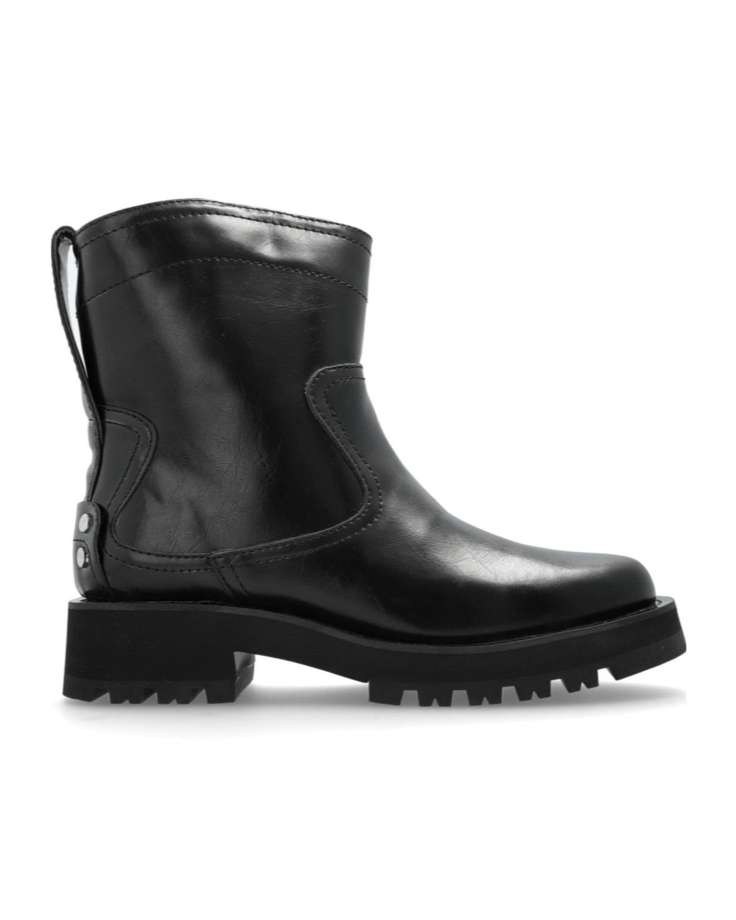 Ganni Black Studded Ankle Boots