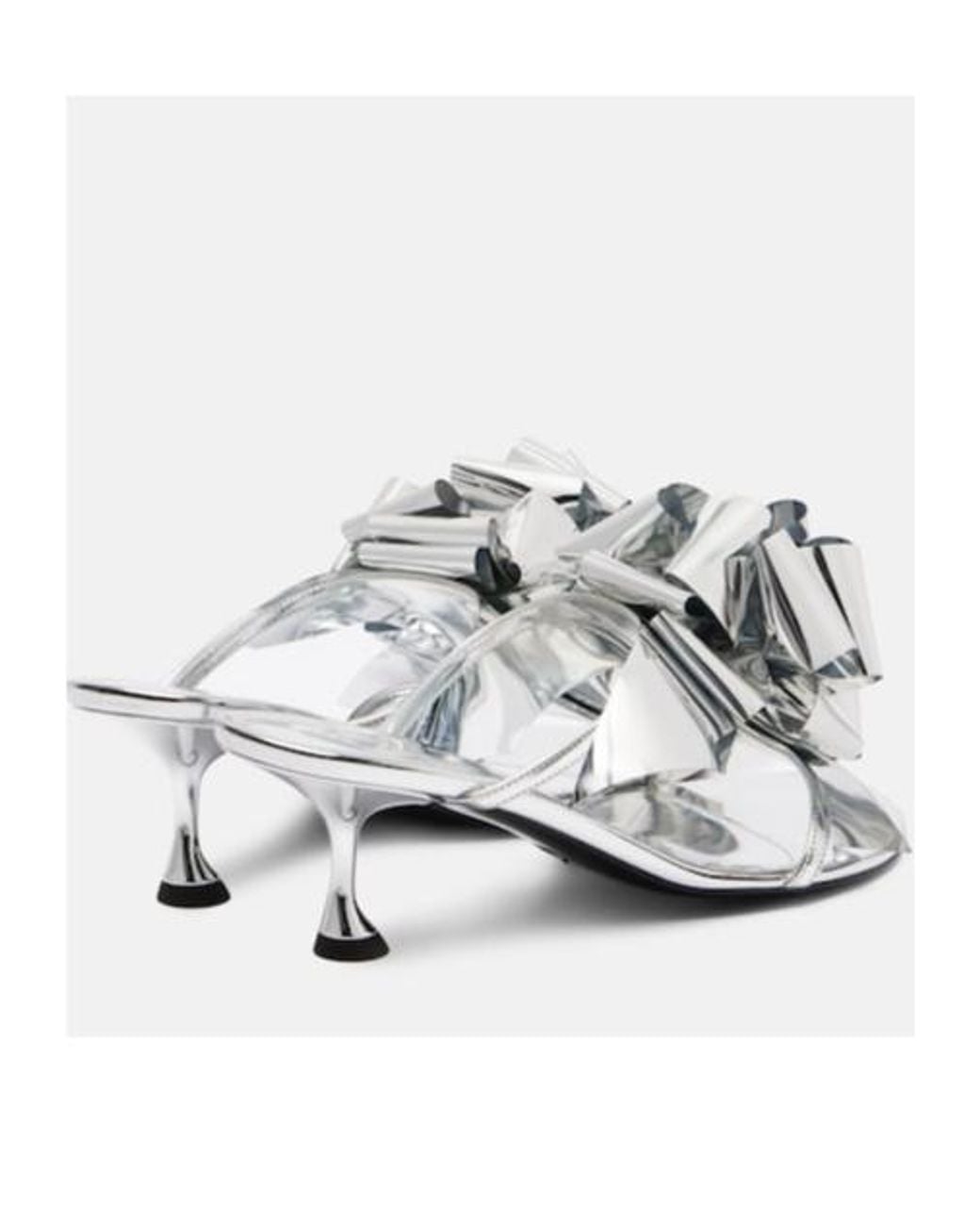 Proenza Schouler White Tee Souvenir Mirrored Leather Mules