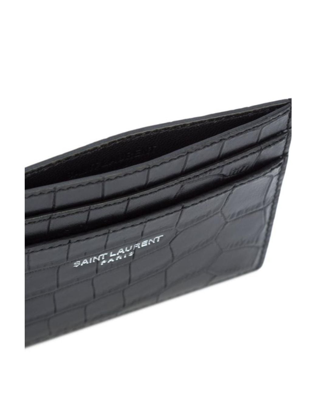 Saint Laurent Black Paris Credit Card Case for men